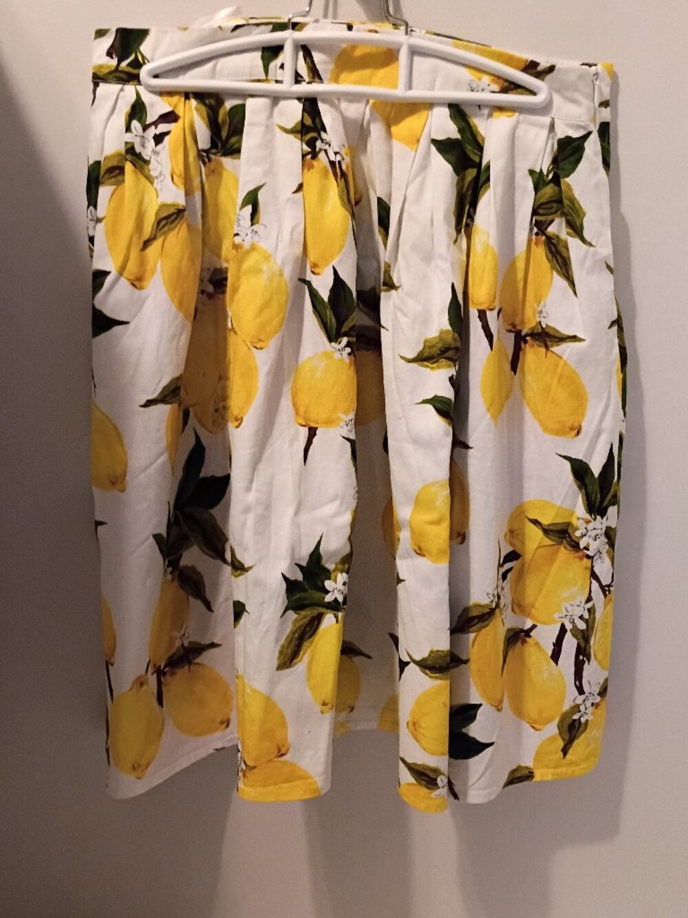 Grace Karin Lemon A-Line Pleated Skirt Medium